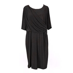 Lane Bryant Casual Black Dress SZ 14/16 Minimalist Modest Career Stretch Capsule